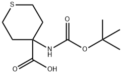 4-N-BOC-AMINO-4-CARBOXYTETRAHYDROTHIOPYRAN 化学構造式