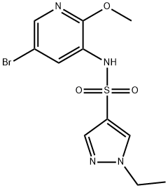 N-(5-broMo-2-Methoxypyridin-3-yl)-1-ethyl-1H-pyrazole-4-sulfonaMide Structure