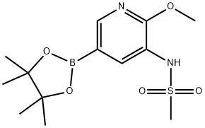 N-[2-METHOXY-5-(4,4,5,5-TETRAMETHYL-1,3,2-DIOXABOROLAN-2-YL)-3-PYRIDINYL]-METHANESULFONAMIDE Structure