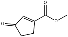 1-シクロペンテン-1-カルボン酸, 3-オキソ-, メチルエステル 化学構造式