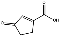 3-オキソシクロペント-1-エンカルボン酸 化学構造式