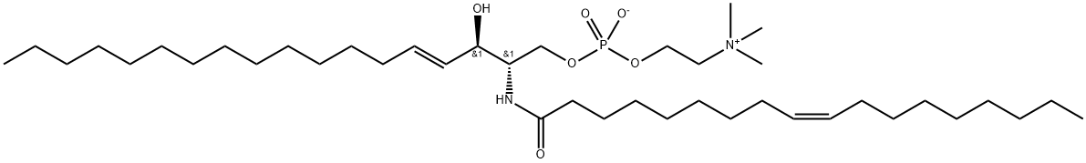 N-油酰基-D-赤型鞘氨酰基磷酰胆碱, 108392-10-5, 结构式