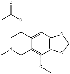Acetic acid 8-methoxy-2-methyl-6,7-methylenedioxy-1,2,3,4-tetrahydroisoquinolin-4-yl ester Struktur