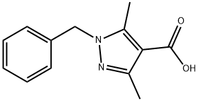 1-ベンジル-3,5-ジメチル-1H-ピラゾール-4-カルボン酸 化学構造式
