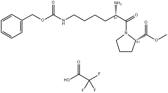 N-Benzyloxycarbonyl-L-lysyl]-L-proline Methyl Ester Trifluoroacetic Acid Salt Struktur