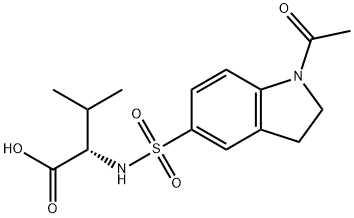 2-{[(1-acetyl-2,3-dihydro-1H-indol-5-yl)sulfonyl]amino}-3-methylbutanoic acid Struktur