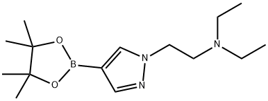 N,N-二乙基-2-(4-(4,4,5,5-四甲基-1,3,2-二氧杂环戊硼烷-2-基)-1H-吡唑-1-基)乙胺,1086111-20-7,结构式