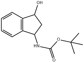 3-ヒドロキシ-2,3-ジヒドロ-1H-インデン-1-イルカルバミン酸TERT-ブチル 化学構造式