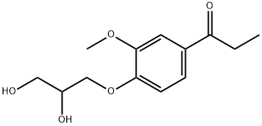 1-[4-(2,3-ジヒドロキシプロポキシ)-3-メトキシフェニル]-1-プロパノン 化学構造式