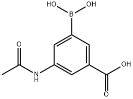 3-アセトアミド-5-ボロノ安息香酸 化学構造式