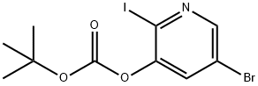 炭酸5-ブロモ-2-ヨードピリジン-3-イルTERT-ブチル 化学構造式