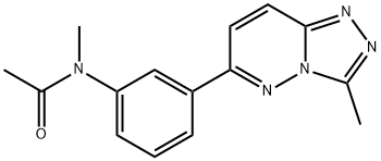 N-メチル-N-[3-(3-メチル[1,2,4]トリアゾロ[4,3-B]ピリダジン-6-イル)フェニル]アセトアミド 化学構造式
