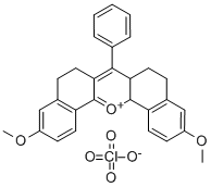 3,11-DIMETHOXY-7-PHENYL-6,8,9,13B-TETRAHYDRO-5H-DIBENZO[C,H]XANTHYLIUM PERCHLORATE Struktur