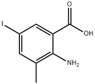 2-アミノ-5-ヨード-3-メチルベンゼンカルボン酸 化学構造式