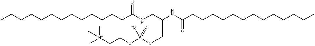1,2-ジミリストイルアミノ-1,2-ジデオキシホスファチジルコリン 化学構造式