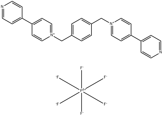 1,1'-[1,4-フェニレンビス(メチレン)]ビス(4,4'-ビピリジニウム) ビス(ヘキサフルオロホスフェート) 化学構造式