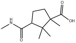 1,2,2-トリメチル-3-[(メチルアミノ)カルボニル]シクロペンタンカルボン酸 化学構造式