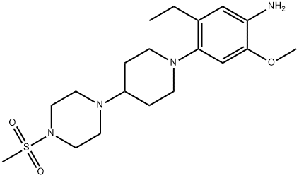 5-ethyl-2-Methoxy-4-(4-(4-(Methylsulfonyl)piperazin-1-yl)piperidin-1-yl)aniline Struktur