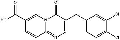 3-(3,4-dichlorobenzyl)-4-oxo-4H-pyrido[1,2-a]pyrimidine-7-carboxylic acid 化学構造式