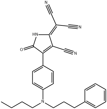 2-[4-[4-[N-Butyl-N-(3-phenylpropyl)amino]phenyl]-3-cyano-1,5-dihydro-5-oxo-2H-pyrrol-2-ylidene]malononitrile Structure