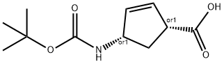 (+)-(1R,4S)-N-BOC-4-AMINOCYCLOPENT-2-ENECARBOXYLIC ACID Structure