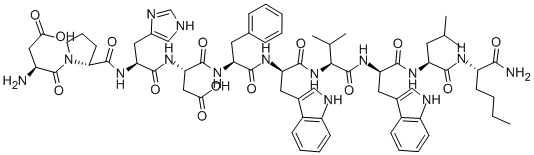 H-ASP-D-PRO-HIS-ASP-PHE-D-TRP-VAL-D-TRP-LEU-NLE-NH2 Struktur