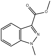 1-メチル-1H-インダゾール-3-カルボン酸メチル 化学構造式