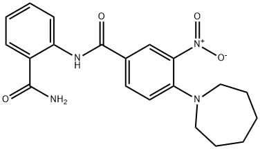 N-[2-(aminocarbonyl)phenyl]-4-(1-azepanyl)-3-nitrobenzenecarboxamide Struktur
