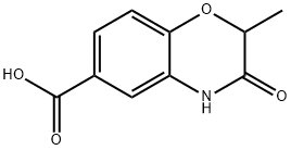 2-メチル-3-オキソ-3,4-ジヒドロ-2H-1,4-ベンゾキサジン-6-カルボン酸 化学構造式