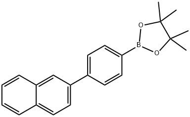 4,4,5,5-テトラメチル-2-(4-(ナフタレン-2-イル)フェニル)-1,3,2-ジオキサボロラン 化学構造式