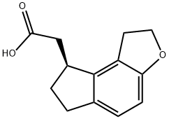 (R)-2-(2,6,7,8-tetrahydro-1H-indeno[5,4-b]furan-8-yl)acetic acid Struktur