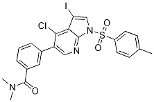 BenzaMide, 3-[4-chloro-3-iodo-1-[(4-Methylphenyl)sulfonyl]-1H-pyrrolo[2,3-b]pyridin-5-yl]-N,N-diMethyl- Structure