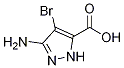 3-AMino-4-broMo-1H-pyrazol-5-carboxylic acid Struktur