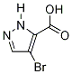 4-ブロモ-1H-ピラゾール-5-カルボン酸 化学構造式