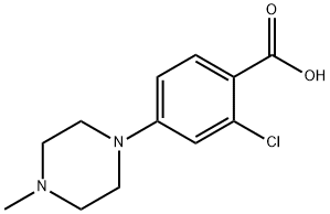 2-クロロ-4-(4-メチルピペラジン-1-イル)安息香酸 化学構造式