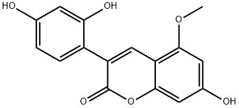 3-(2,4-二羟基苯基)-7-羟基-5-甲氧基-2H-1-苯并吡喃-2-酮, 1092952-62-9, 结构式