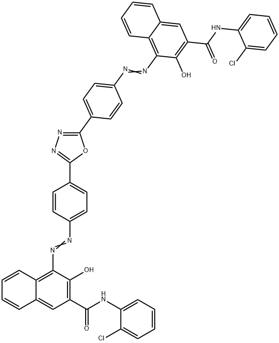 4,4'-[1,3,4-OXADIAZOLE-2,5-DIYLBIS(4,1-PHENYLENEAZO)] BIS[N-(2-CHLOROPHENYL)-3-HYDROXY-2-NAPHTHALENECARBOXAMIDE Struktur