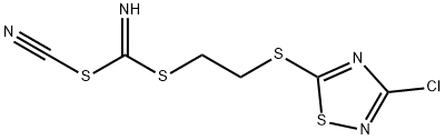 [(3-クロロ-1,2,4-チアゾール-5-イルチオ)メチル]メチル シアノカルボイミドジチオエート 化学構造式
