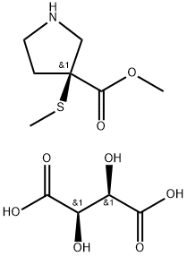 (S)-3-(Methylthio)pyrrolidine-3-carboxylic acid Methyl ester L-tartarate Struktur