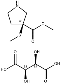 (R)-3-甲硫基吡咯烷-3-羧酸甲酯-D-酒石酸盐,1093063-62-7,结构式