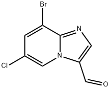 8-ブロモ-6-クロロイミダゾ[1,2-A]ピリジン-3-カルブアルデヒド 化学構造式