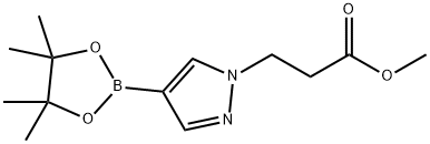 methyl 3-(4-(4,4,5,5-tetramethyl-1,3,2-dioxaborolan-2-yl)-1H-pyrazol-1-yl)propanoate Struktur