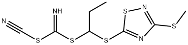 ETHYL ([3-(METHYLTHIO)-1,2,4-THIADIAZOL-5-YLTHIO]METHYL) CYANOCARBONIMIDODITHIOATE Struktur