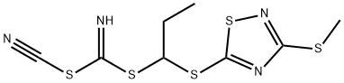 ETHYL ([3-(METHYLTHIO)-1,2,4-THIADIAZOL-5-YLTHIO]METHYL) CYANOCARBONIMIDODITHIOATE Structure