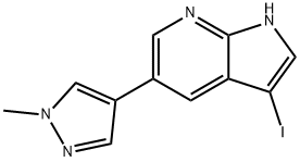 1H-Pyrrolo[2,3-b]pyridine, 3-iodo-5-(1-Methyl-1H-pyrazol-4-yl)- Structure