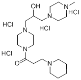 1-(3-Piperidinopropionyl)-4-(2-hydroxy-3-(4-methylpiperazine)propyl)pi perazine 4HCl Structure