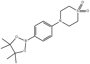 4-[4-(4,4,5,5-tetramethyl-1,3,2-dioxaborolan-2-yl)phenyl]-1,4-thiazinane 1,1-dioxide, 1093878-43-3, 结构式