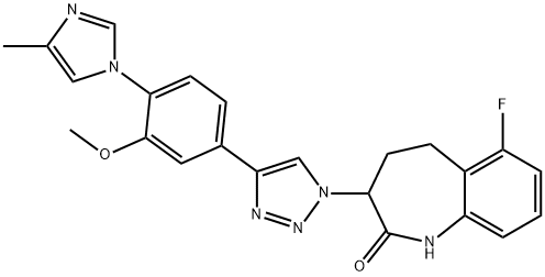 6-氟-3-(4-(3-甲氧基-4-(4-甲基-1H-咪唑-1-基)苯基)-1H-1,2,3-三唑-, 1093978-67-6, 结构式