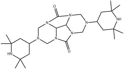 HEXAHYDRO-2,6-BIS(2,2,6,6-TETRAMETHYL-4-PIPERIDINYL)-1H,4H,5H,8H-2,3A,4A,6,7A,8A-HEXAAZACYCLOPENTA[DEF]FLUORENE-4,8-DIONE Struktur