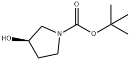 (R)-1-(tert-ブトキシカルボニル)-3-ピロリジノール 化学構造式